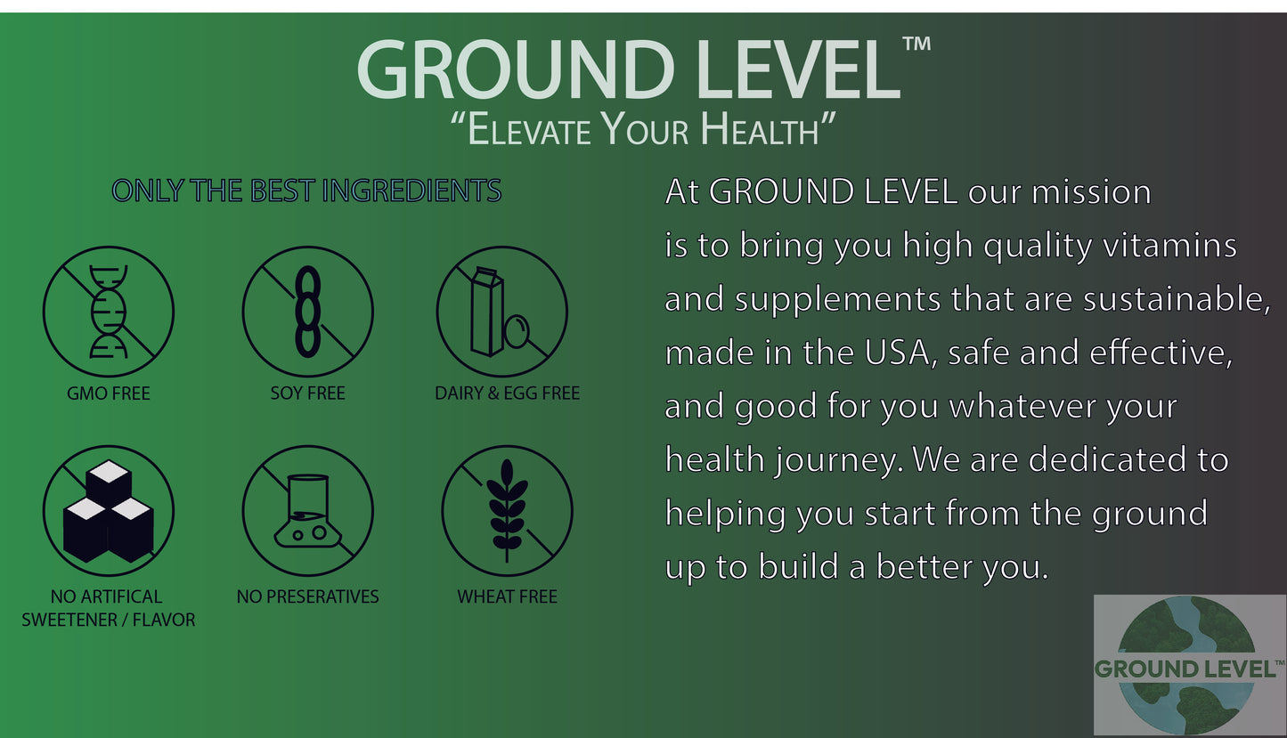 Ground Level Restful Sleep - Natural Sleep Aid with 200mg Magnesium, Melatonin & L-Theanine